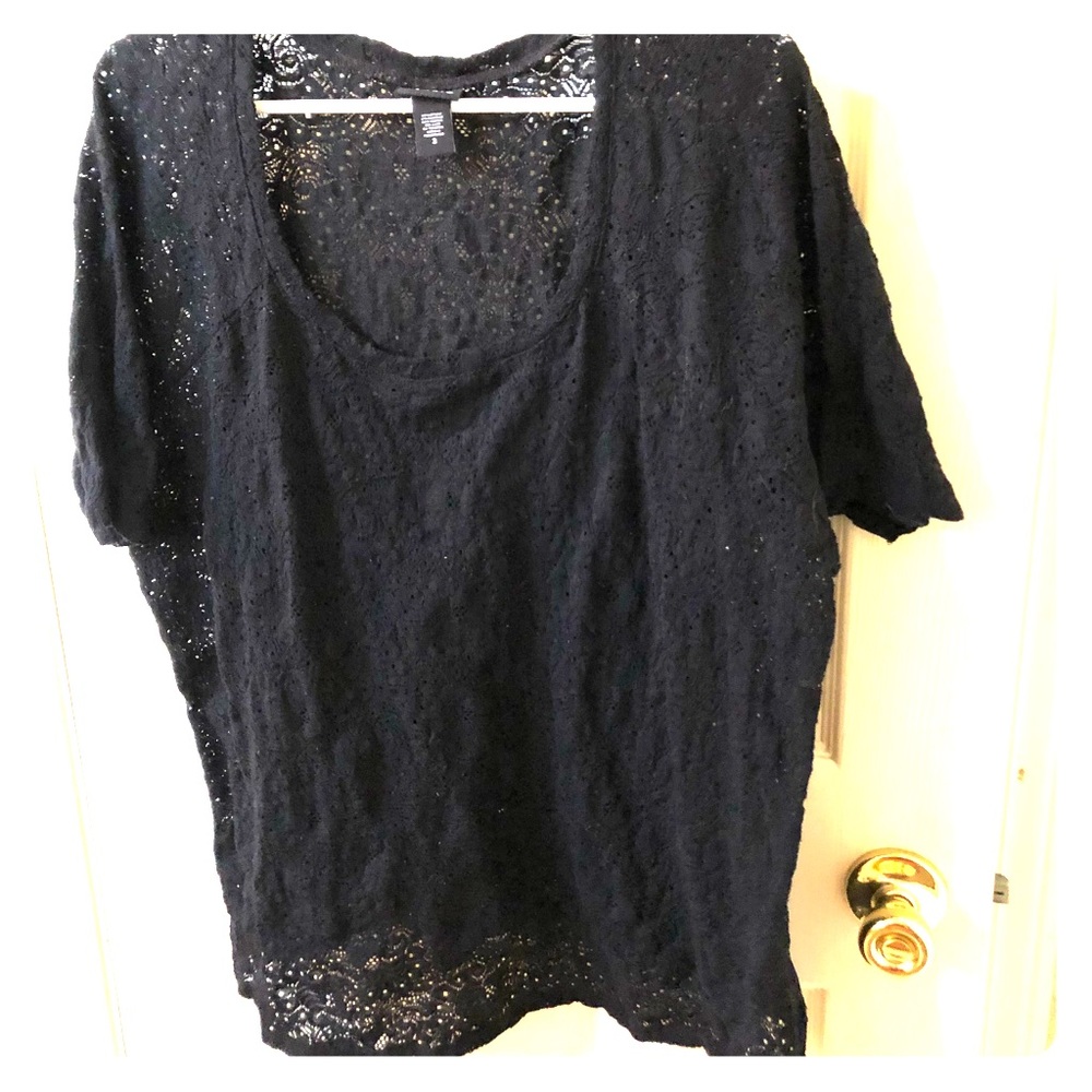 Black stretch lace top by torrid size 3